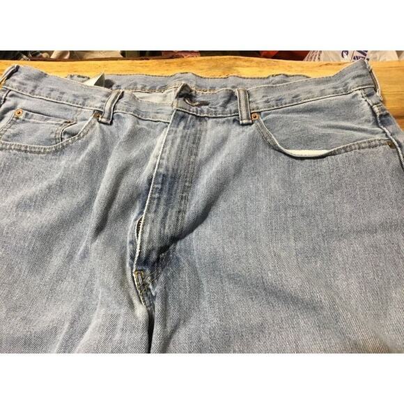 LEVIS 550 MEN SIZE 38x30 RELAXED FIT DISTRESSED DENIM BLUE JEANS - Picture 6 of 6